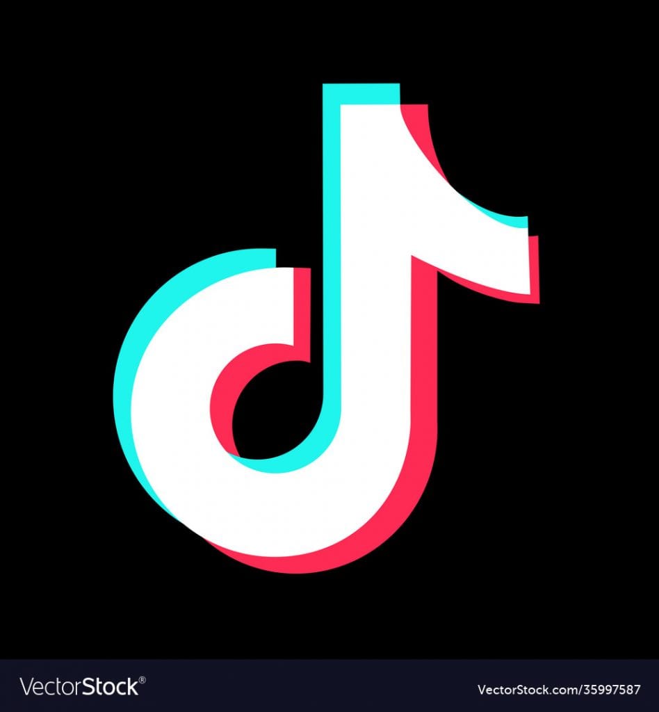 Tiktok Logo On Black Background Vector 35997587